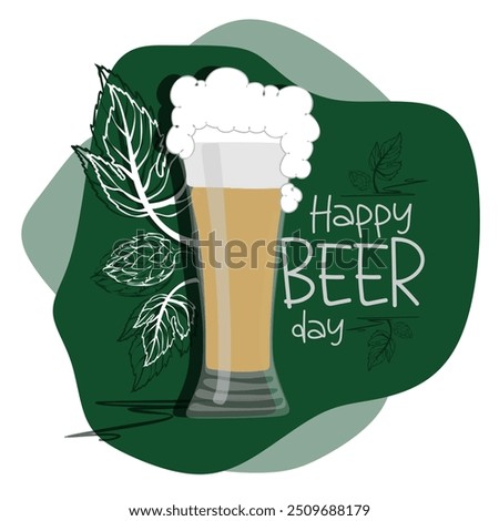 Happy beer day, National Beer Day, vector illustration, flyer, banner, social media post, poster, typography, icons, October 27th, Get Together and have fun with friends benefits of drinking beer