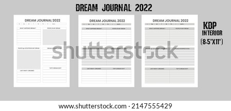 KDP Dream Journal planner 2022 and amazon kdp Dream Journal planner