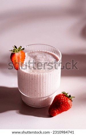 Similar – Image, Stock Photo Strawberry Smoothie in Coconut Bowl