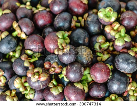 Texture background surface fresh violet mangosteen fruit photo