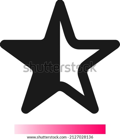 Star Half Filled Icon - Black and Magenta