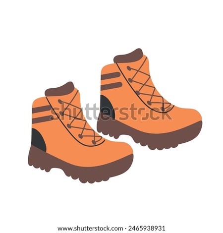 Boots, hiking shoes, brown. Hiking shoes vector illustration, eps 10, shoes icon, logo.