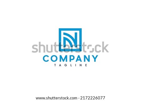 N Logo square initial letter monogram Stock fotó © 