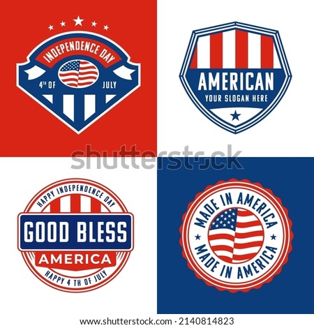 American badge emblem logo set