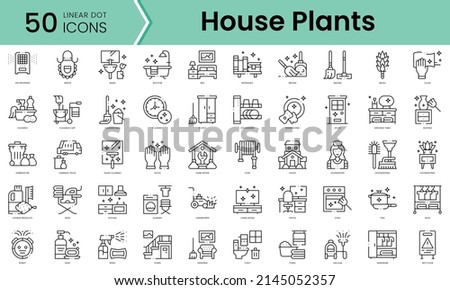 Set of housekeeping icons. Line art style icons bundle. vector illustration