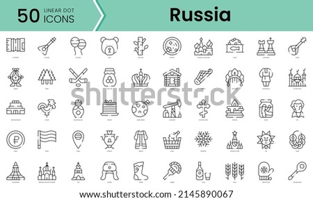 Set of russia icons. Line art style icons bundle. vector illustration