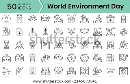 Set of world environment day icons. Line art style icons bundle. vector illustration