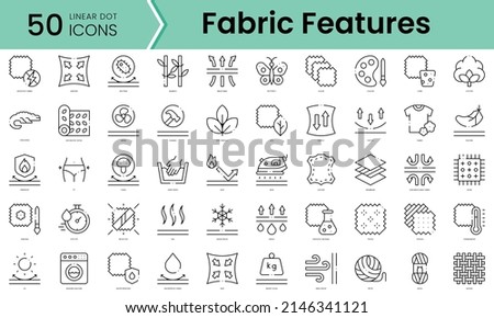 Set of fabric features icons. Line art style icons bundle. vector illustration Stock foto © 
