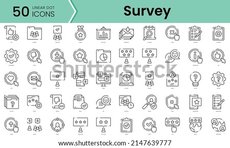 Set of survey icons. Line art style icons bundle. vector illustration