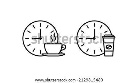 coffee, hot drink break line art vector icon