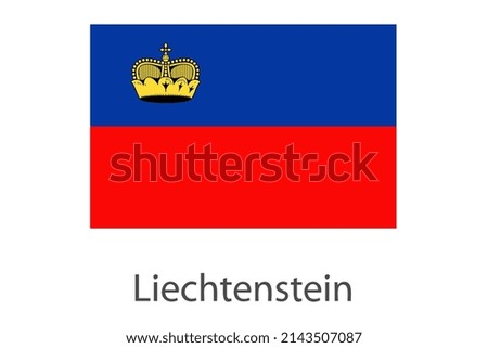 The national flag of Liechtenstein. Liechtenstein written flag vector, illüstration EPS10.