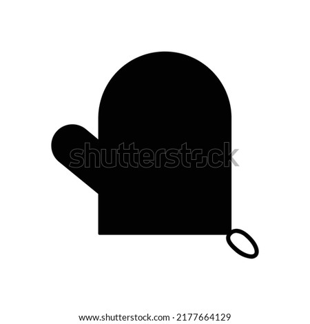 Oven gloves icon, full black. Vector illustration, suitable for content design, website, poster, banner, menu, or video editing needs