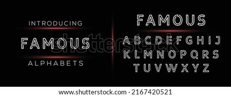 Vector of Modern Alphabet Letters and numbers, Parallel lines stylized rounded fonts, Double Line for each letter, Minimal Thin Letters set for Futuristic, sci-fi, Technology, Hi-tech, digital 