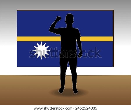 Nauru flag paper texture, single-piece element, vector design, Nauru flag taped on wall, decoration or celebration idea