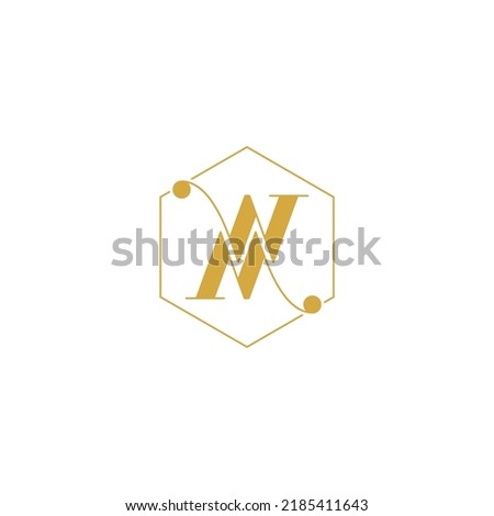 MW logo - WM logo design with hexagon