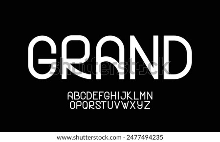 Minimal Abstract Quality font alphabet. Minimal modern urban fonts for logo, brand etc. Typography typeface with small and capital alphabet and number.