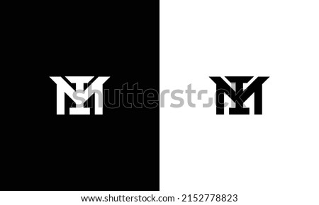 Abstract Alphabets Letters MI or IM Logo Stok fotoğraf © 