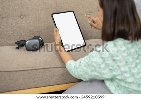 Image, Stock Photo young woman laying in bed