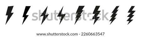 Electric vector icons. Lightning bolt. Electric lightning bolt symbols. Vector illustration 