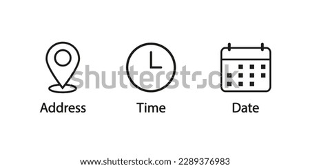 Notification reminder vector icons. Address. time, and date icon vector. EPS 10