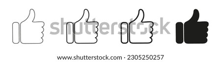 Set thumb up icon vector. like sign, like symbol, line icon, vector illustration EPS 10