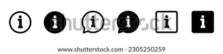 Information vector icons. Info point Icon black. Flat style - stock vector.