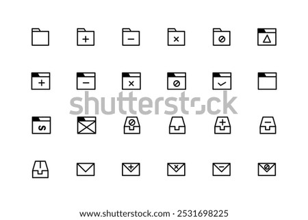 set of folder and code vector icons