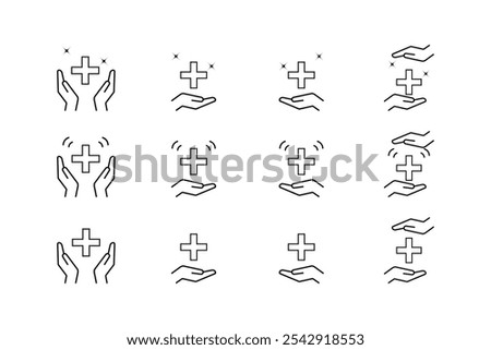 Medical service outlane icon set, Healthcare icon vector illustration. Simple element illustration. medicine concept outline symbol design.