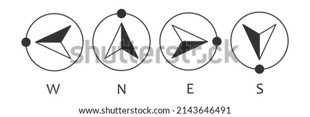 Compas icon. West, north, east, south arrow direction illustration symbol. Sign navigation vector.