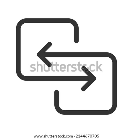 Transfer arrow icon. Reverse illustration symbol. Double oposite directed 
pointer vector.