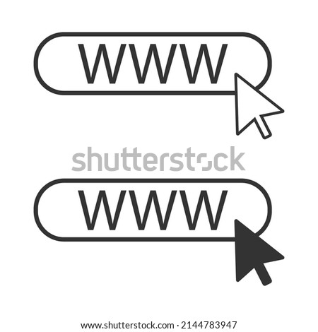 WWW icon. Website illustration symbol. Sign mouse arrow cursor vector.