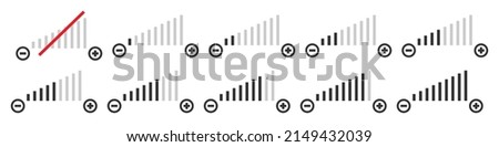 Level volume icon. Sound control illustration symbol. Sign audio adjusment vector.