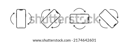Rotate mobile phone icon. Tilt smartphone illustration symbol. Sign device vector.
