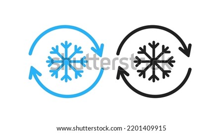 Freezer control icon. Automatic cooling defrost symbol. Sign car or home air conditioning vector flat.