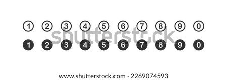 Numbers collection icon. Numbers 1, 2, 3, 4, 5, 6, 7, 8, 9, 0 vector desing.