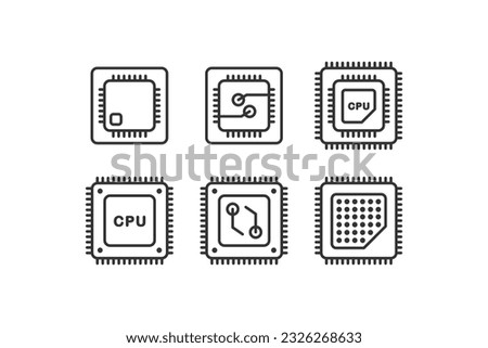 CPU icon. Central processing chip. Vector illustration design.