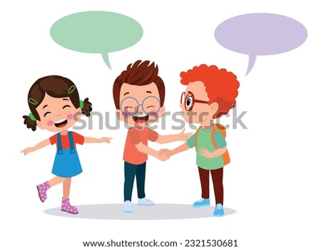 little kid do hand shake with friend acquaintance