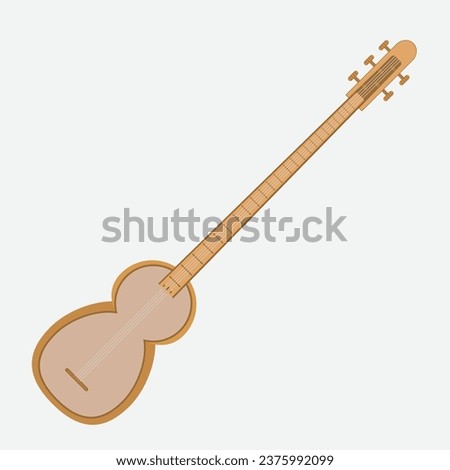 Tor uzbek musical instrument vector illustration