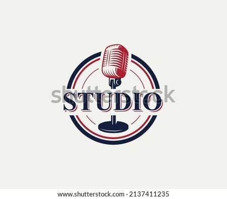 Record Studio Vector Logo Design Template.