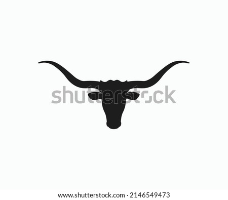 Silhouette Texas Longhorn Vector. Bull Head Logo Icon Vector.