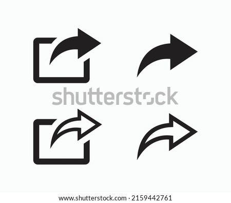 Share Button Icon Vector Template. Arrow Icon Share Symbol Isolated Forward Vector.