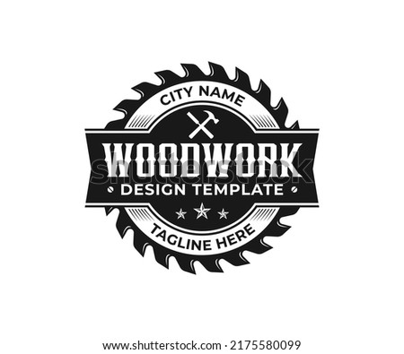 Woodwork and Carpentry Logo Design Template