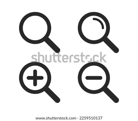 Zoom In and Zoom Out Icons. magnifying glass icon vector. Search icon vector