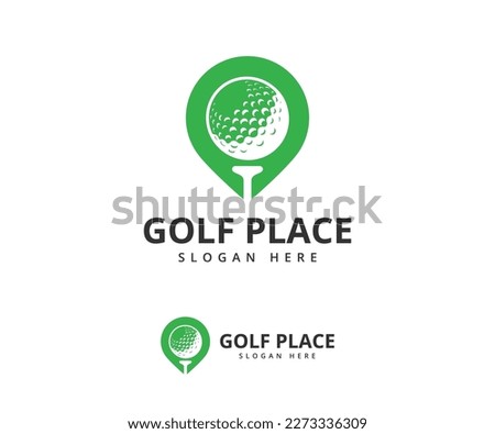 Golf pin logo design. Golf place, Golf map, and location logo design template