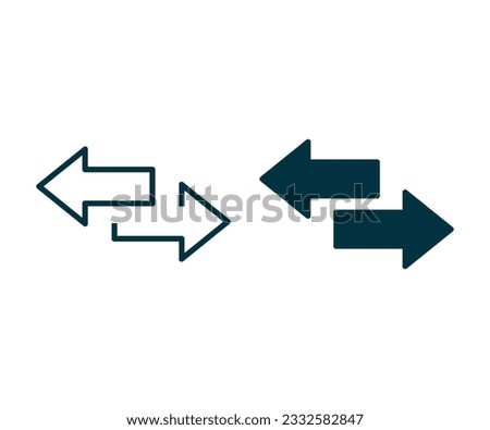 Left right arrows vector icon. Transfer arrows icon. 2 side arrow icon