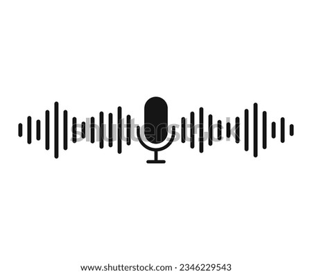 Sound wave icon. Music symbol. Microphone sound wave. Vector illustration.