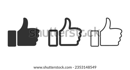 Thumbs up icon set. Thumb up line icons. Vector illustration