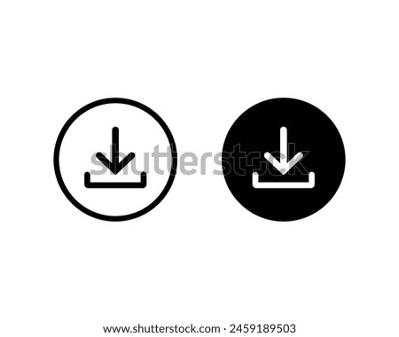 Download button icon vector. Download symbol vector