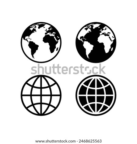 Globe icon symbol set. Globe earth icons. Web icon set vector. website, homepage icon set