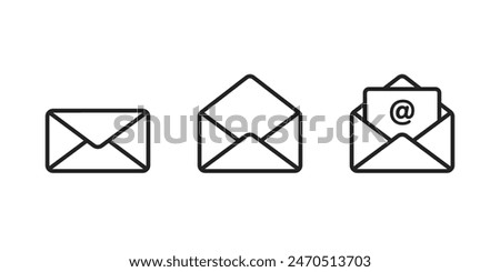 Envelope icon in trendy line design. Email icon set.